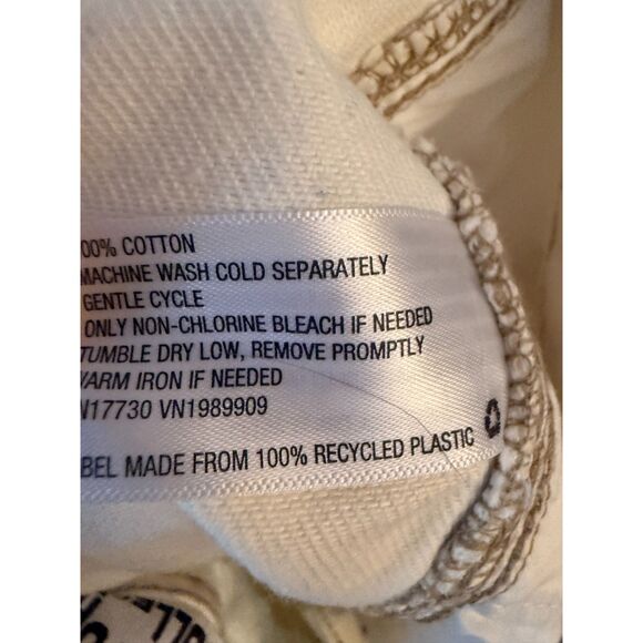 White asymmetrical waist slim barrel white/cream jeans Future Collective 12 NWT - Picture 5 of 6